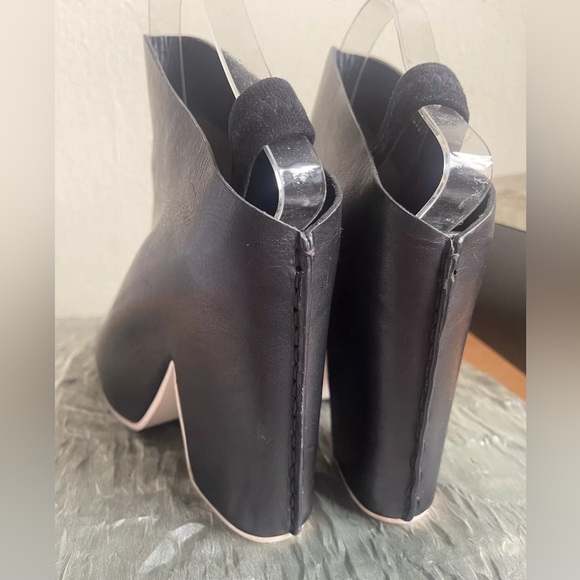 BALENCIAGA PARIS LEATHER PLATFORM WEDGES MULES BOOTIES BLACK SIZE 40/ US 9.5 - Picture 5 of 12